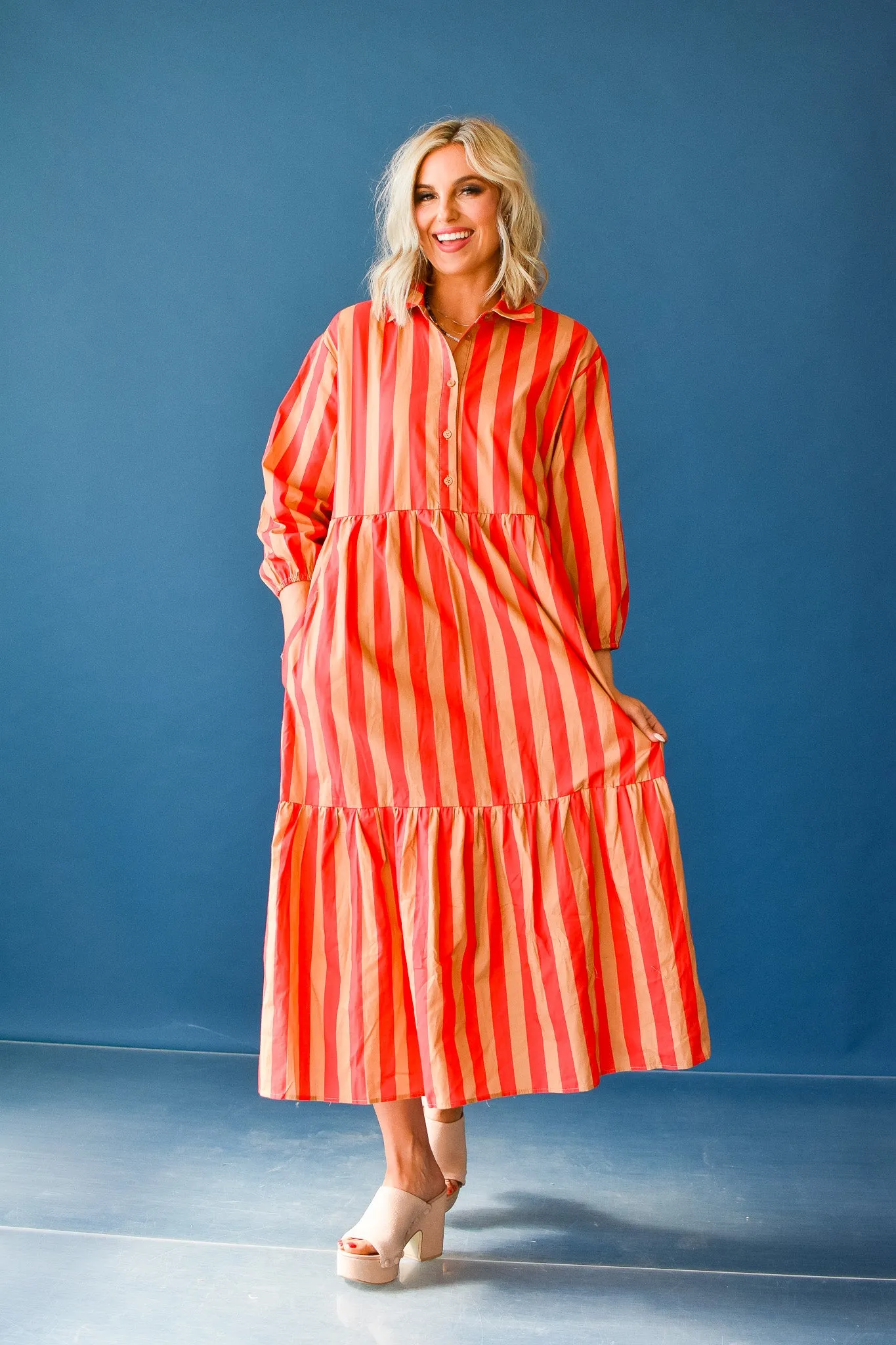 Bailey Striped Midi Dress