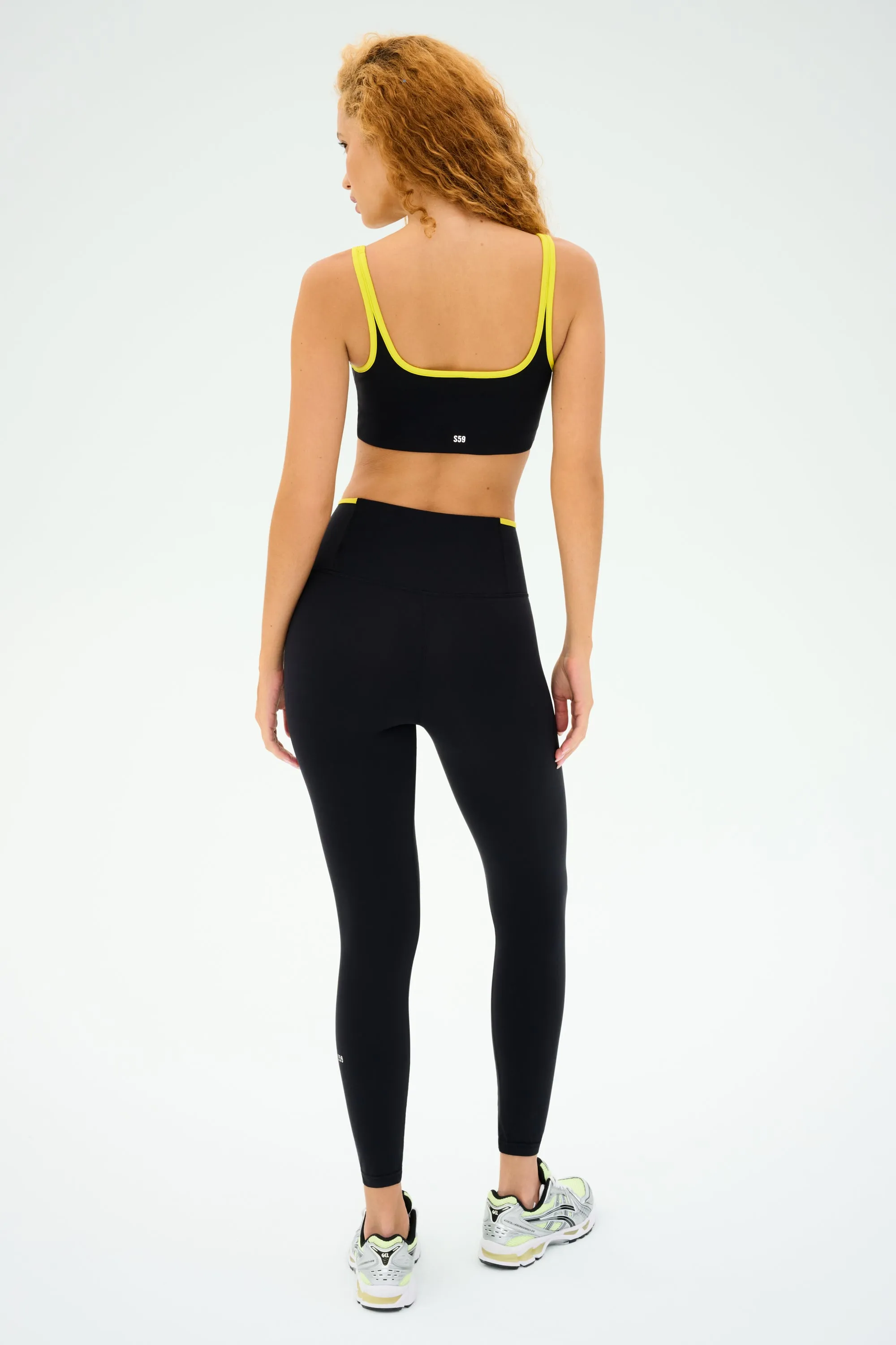 Cait Rigor Bra - Black/Chartreuse