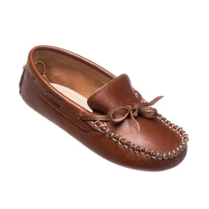 Elephantito Boy's Driver Leather Moccasins in Apache Brown - size 6 only