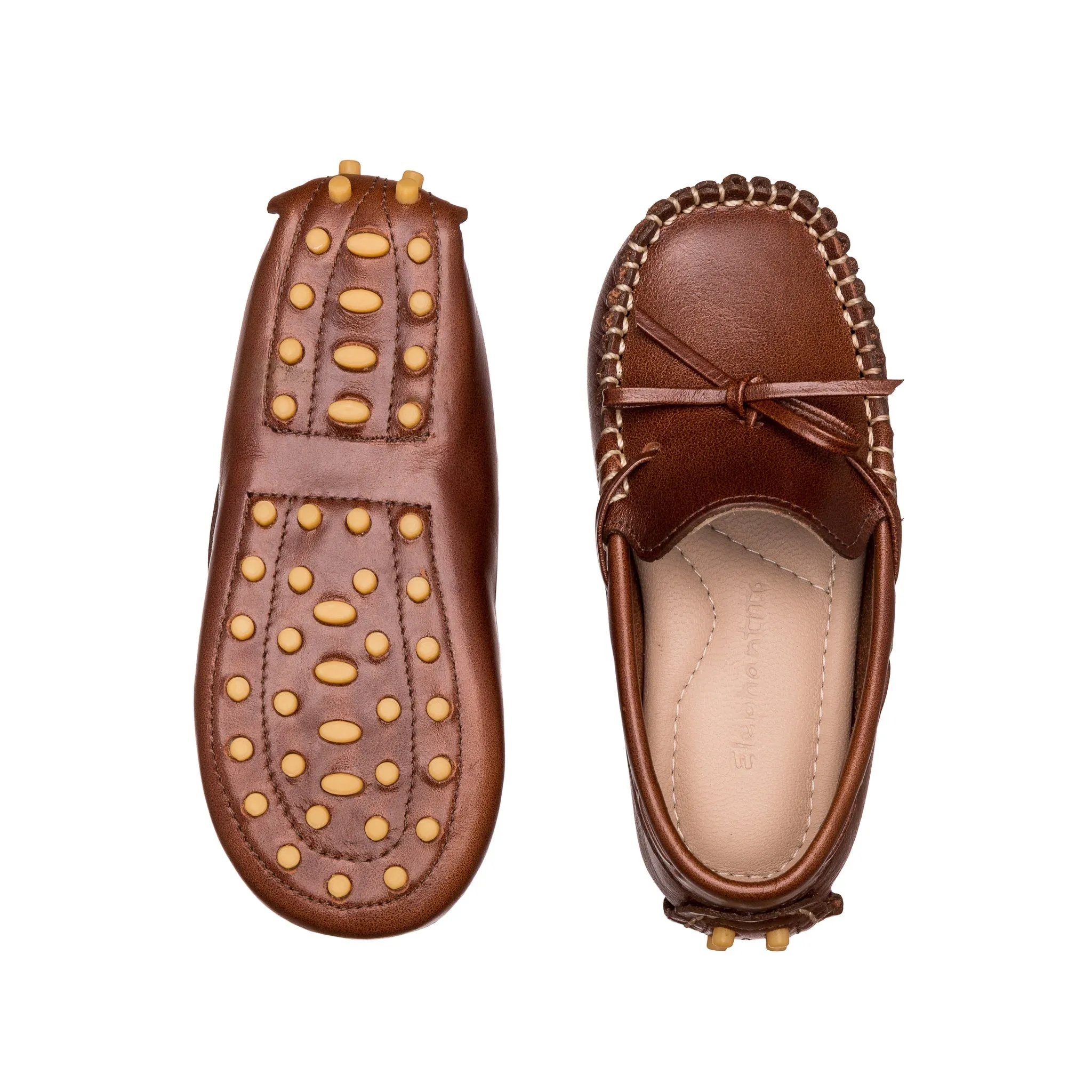 Elephantito Boy's Driver Leather Moccasins in Apache Brown - size 6 only