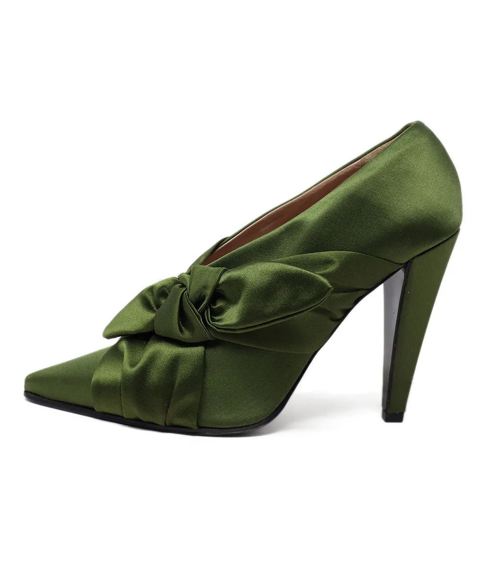 Emilio Pucci Olive Satin Heels sz 10