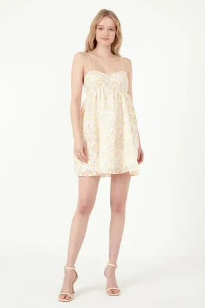 Floral Strappy back Mini Dress