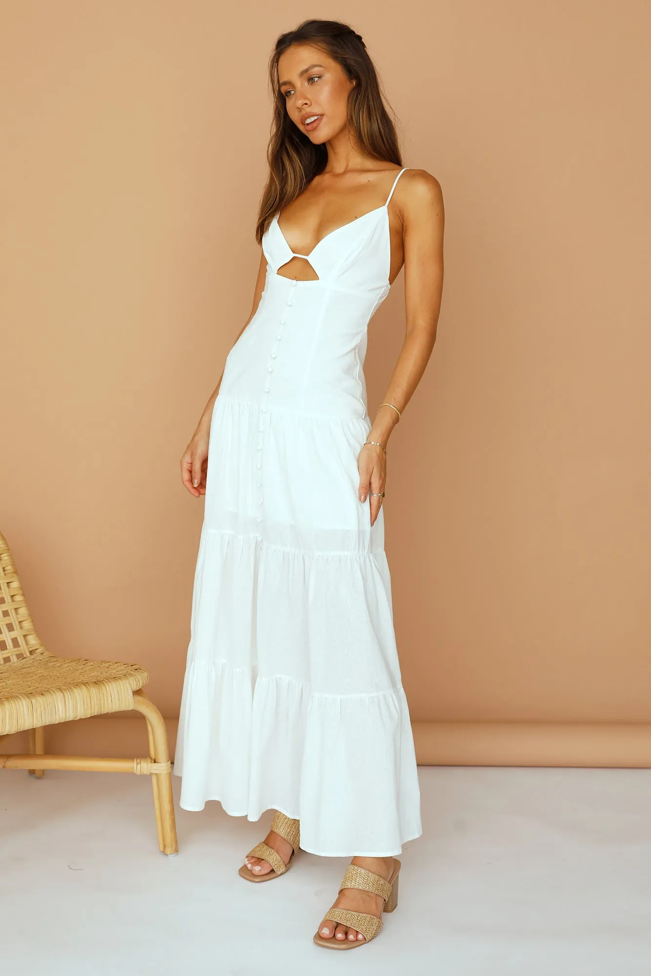 Forever Candlelit Maxi Dress White
