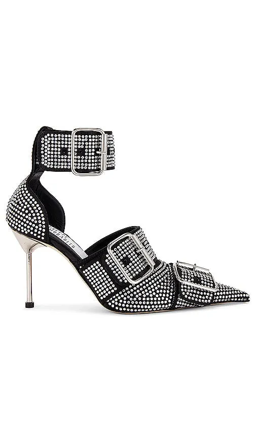 GIUSEPPE DI MORABITO Buckles Rhinestone Heels in Black