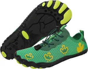 Hiking Barefoot Shoes for Women Men Wide Toe Box&Zero Drop Grounded Footwear,Quick Dry Non-Slip Travel Walking Trail Shoes,Fashion Maple Leaf Athletic Water Resistant Barefoot Footwear