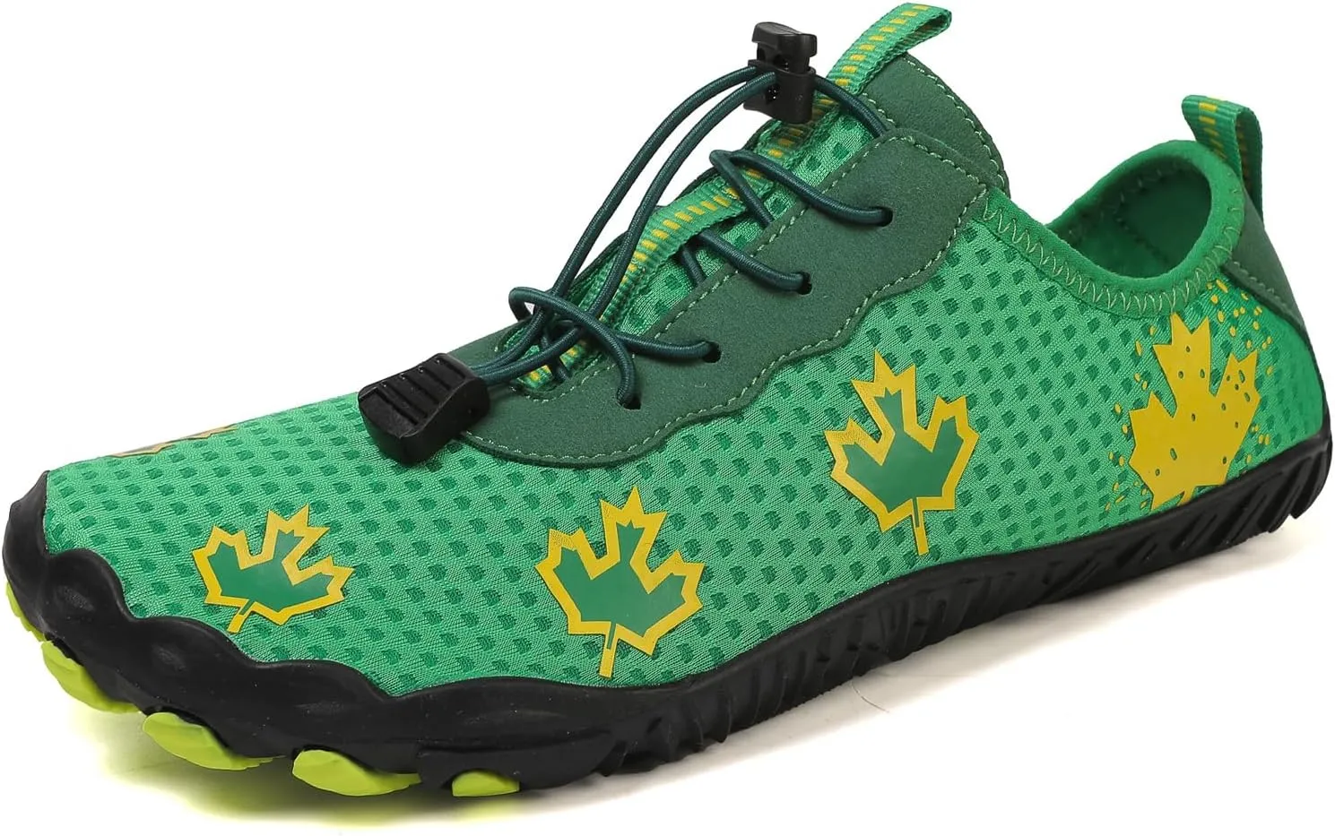 Hiking Barefoot Shoes for Women Men Wide Toe Box&Zero Drop Grounded Footwear,Quick Dry Non-Slip Travel Walking Trail Shoes,Fashion Maple Leaf Athletic Water Resistant Barefoot Footwear