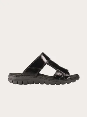Josef Seibel Women's Slider Sandals in Black Leather