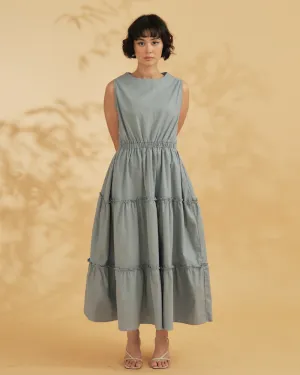 Maya Sleeveless Tiered Cotton Maxi Dress