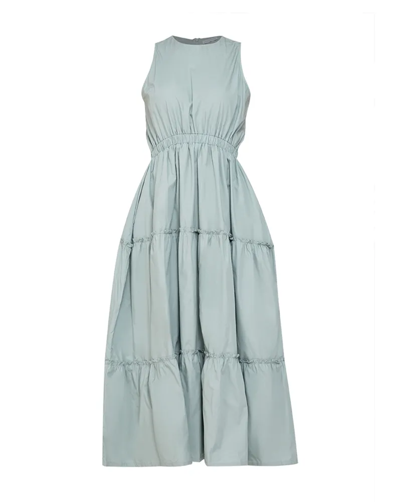 Maya Sleeveless Tiered Cotton Maxi Dress