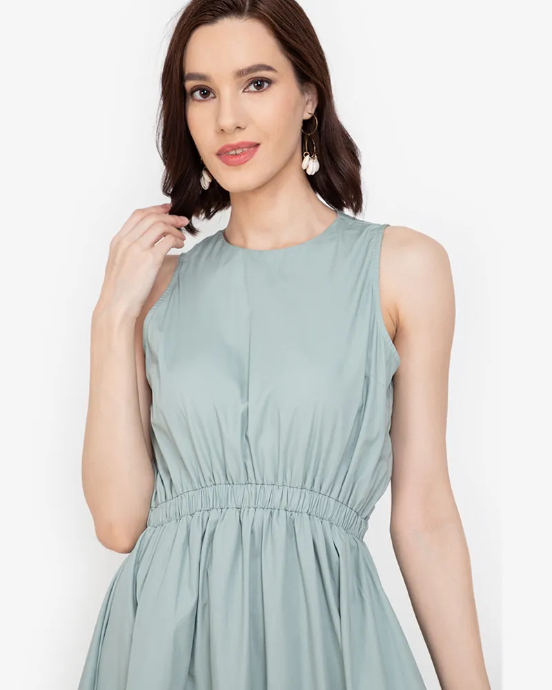 Maya Sleeveless Tiered Cotton Maxi Dress