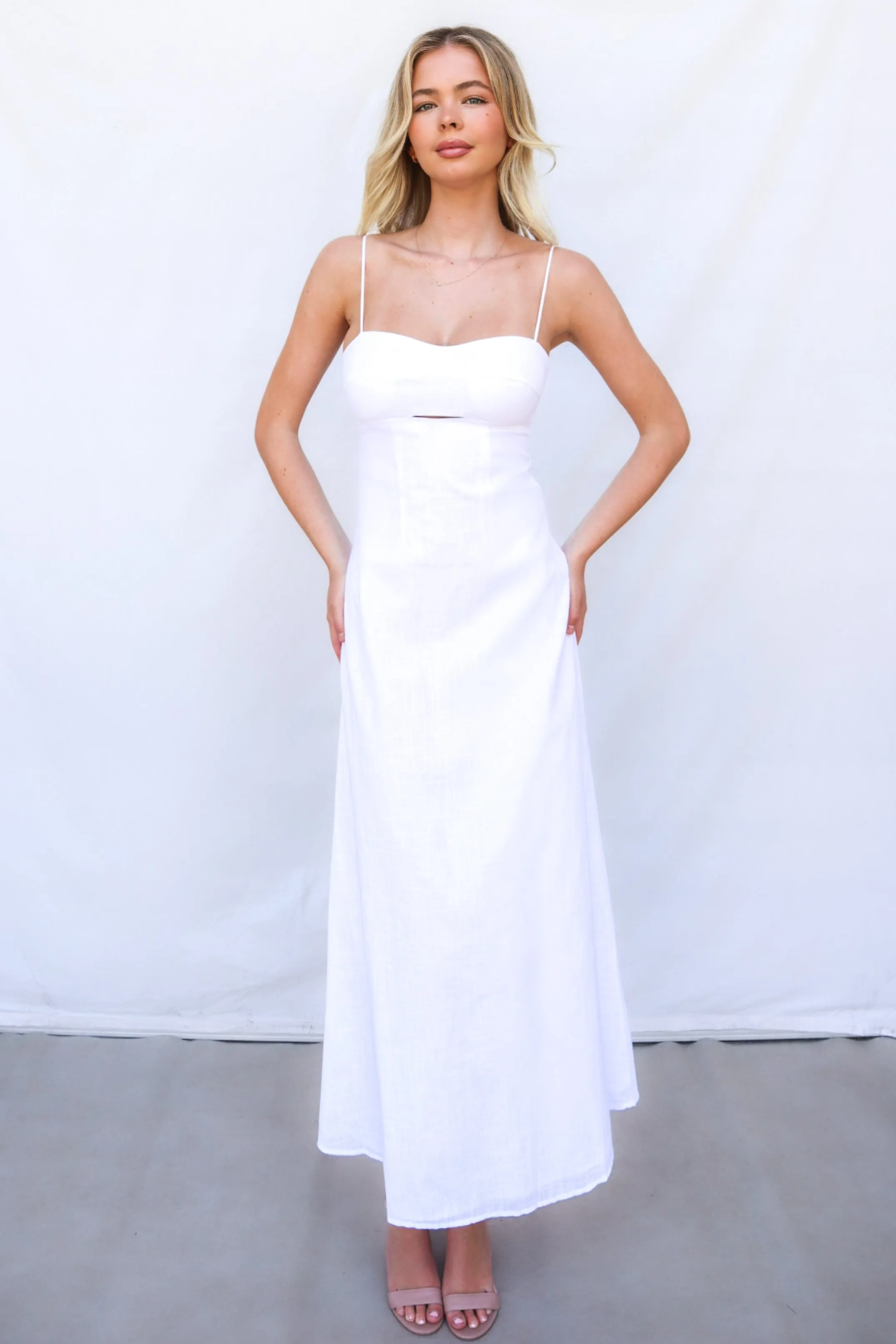 Mona Midi Dress - White
