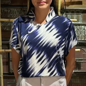 Mui Jai Top, Brush Stroke, Navy
