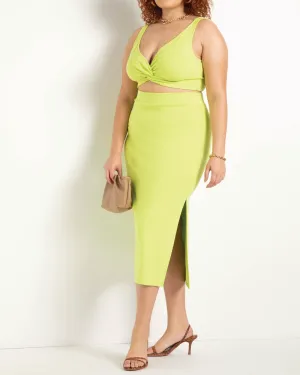 Parker Knit Midi Skirt | Acid Lime
