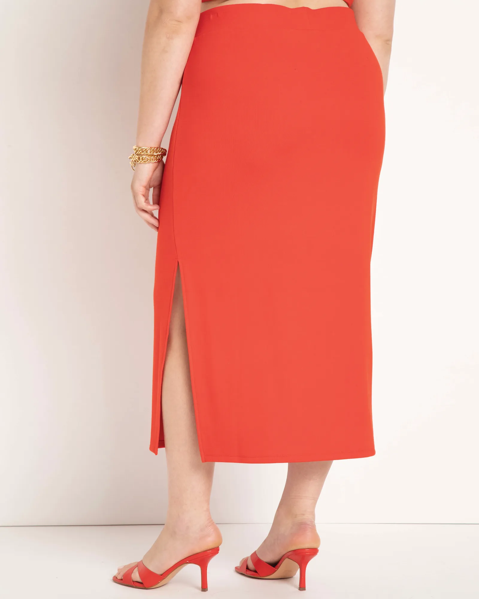 Parker Knit Midi Skirt | High Risk Red