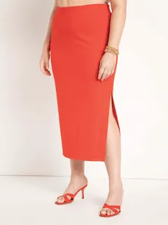 Parker Knit Midi Skirt | High Risk Red