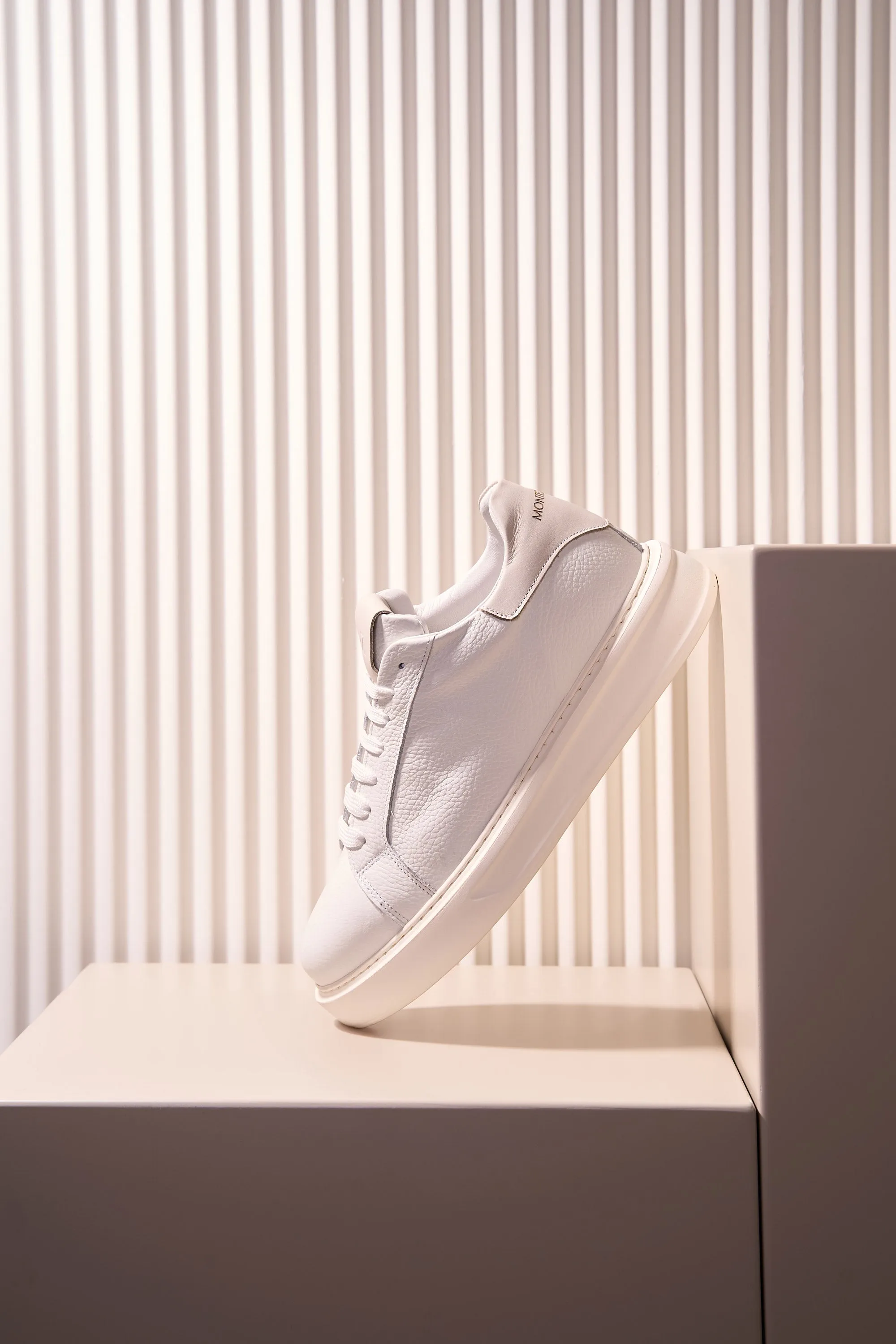 Pebbled Leather Sneakers with Extralight Sole