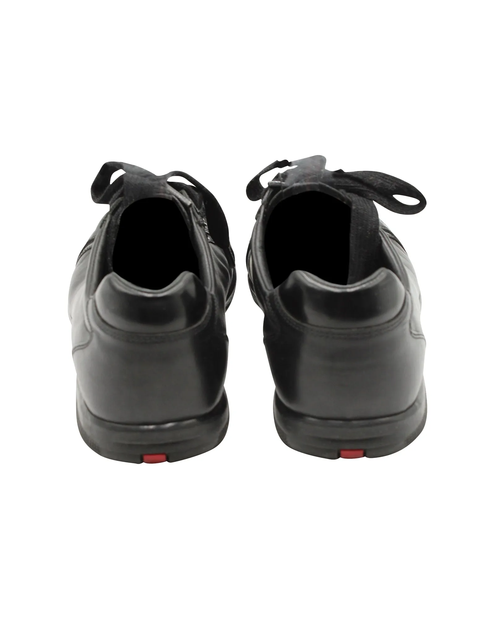 Prada Low Top Sneakers in Black Leather