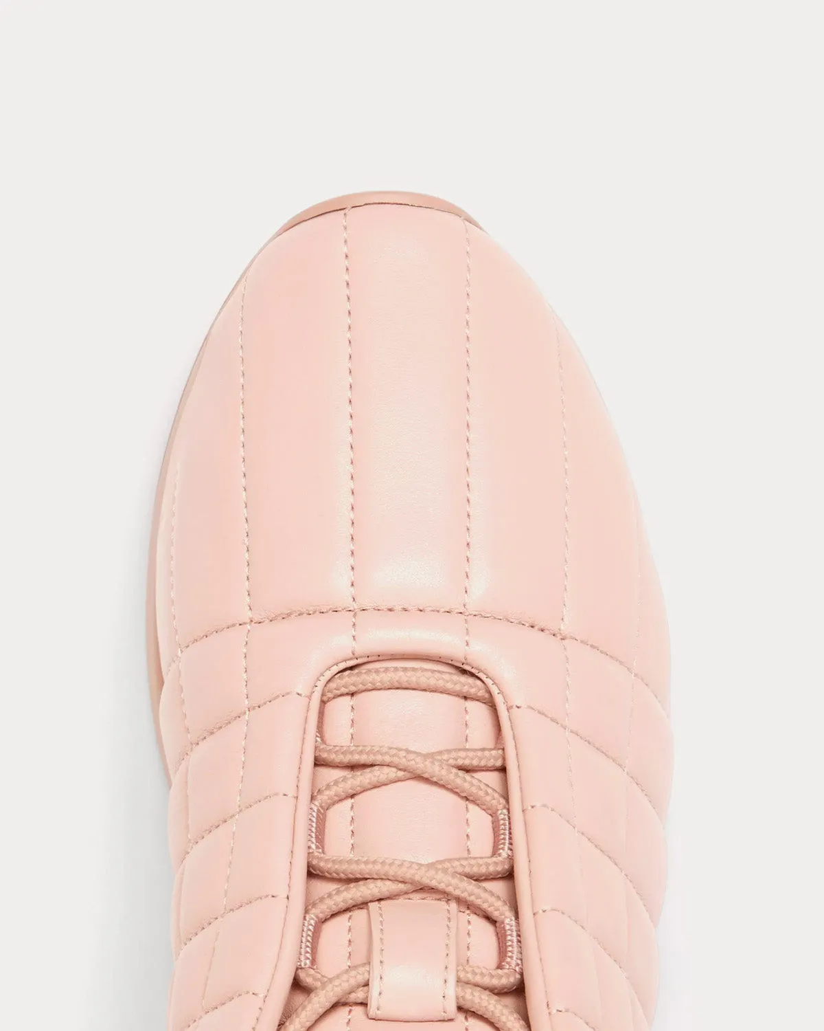 Quilted Leather Classic Dusty Pink Low Top Sneakers