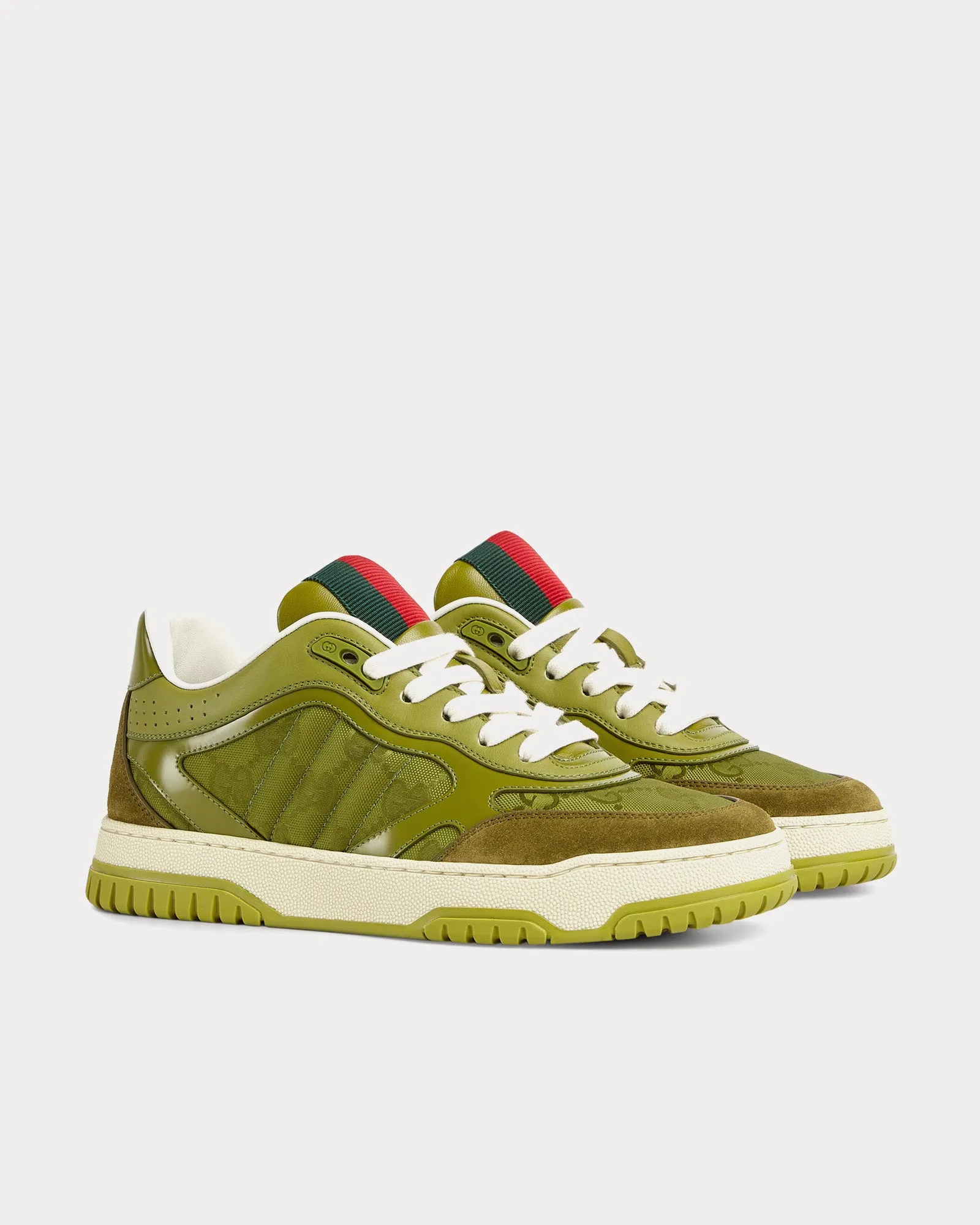 Re-Web with GG Canvas Dark Green Low Top Sneakers
