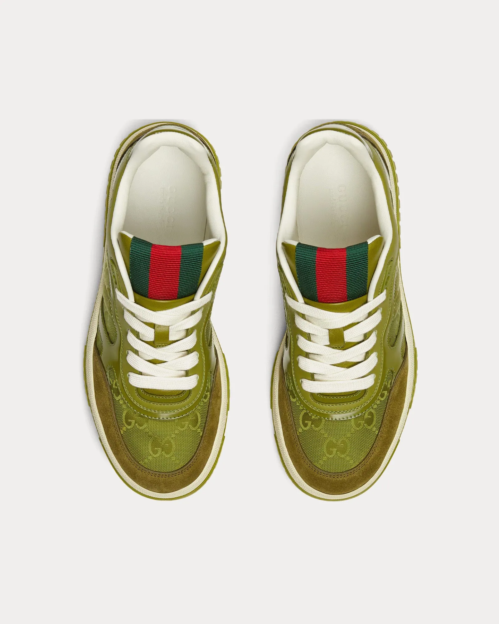 Re-Web with GG Canvas Dark Green Low Top Sneakers