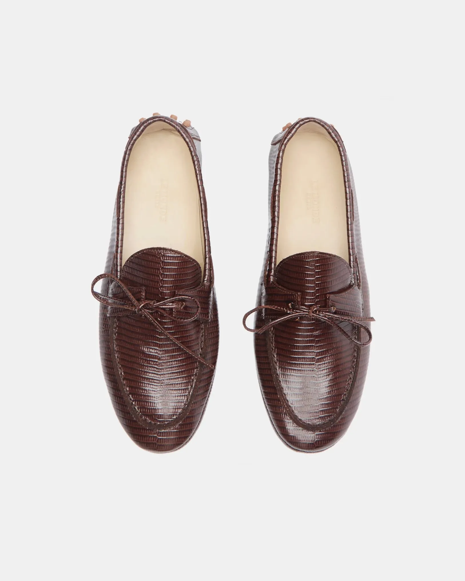 Snake Embossed Driver Moccasins
