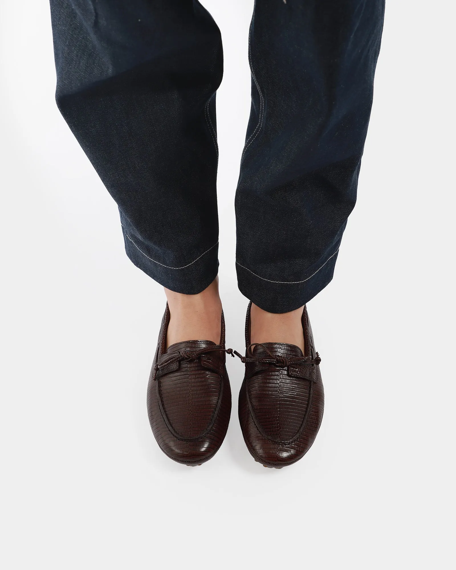Snake Embossed Driver Moccasins