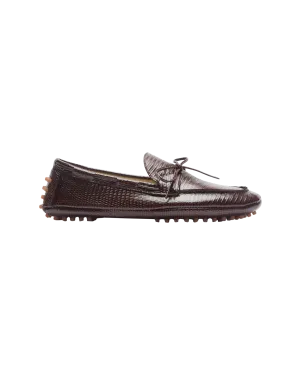 Snake Embossed Driver Moccasins