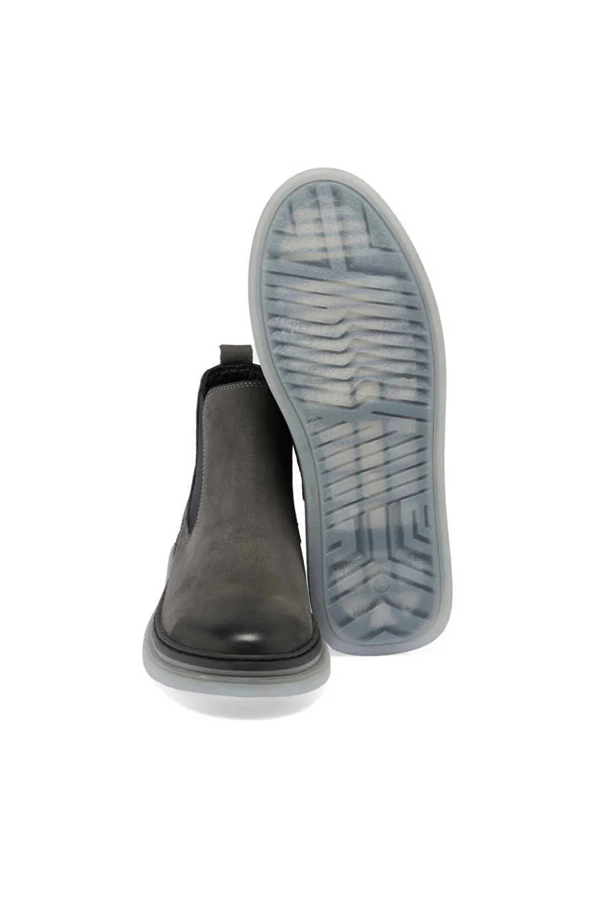 Tergan Men's Grey Nubuck Leather Casual Boots