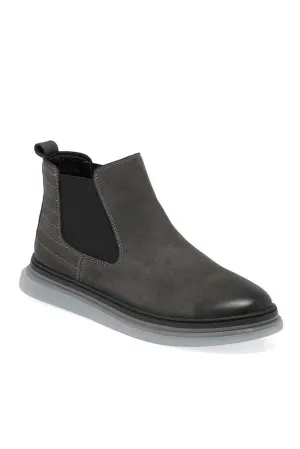 Tergan Men's Grey Nubuck Leather Casual Boots