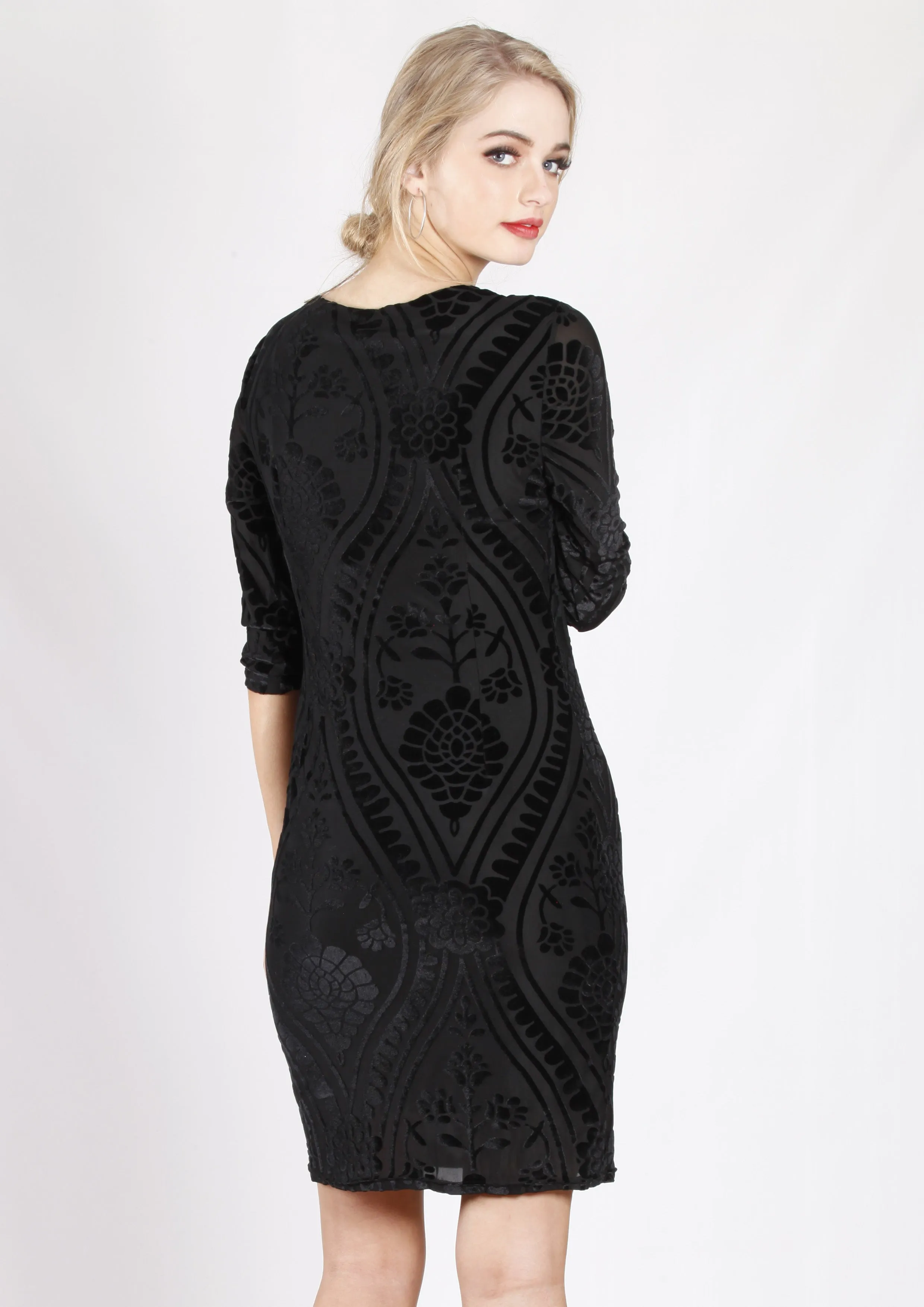 ZW16495NC 3/4 Sleeve Black Dress (Pack)