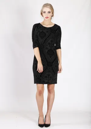 ZW16495NC 3/4 Sleeve Black Dress (Pack)